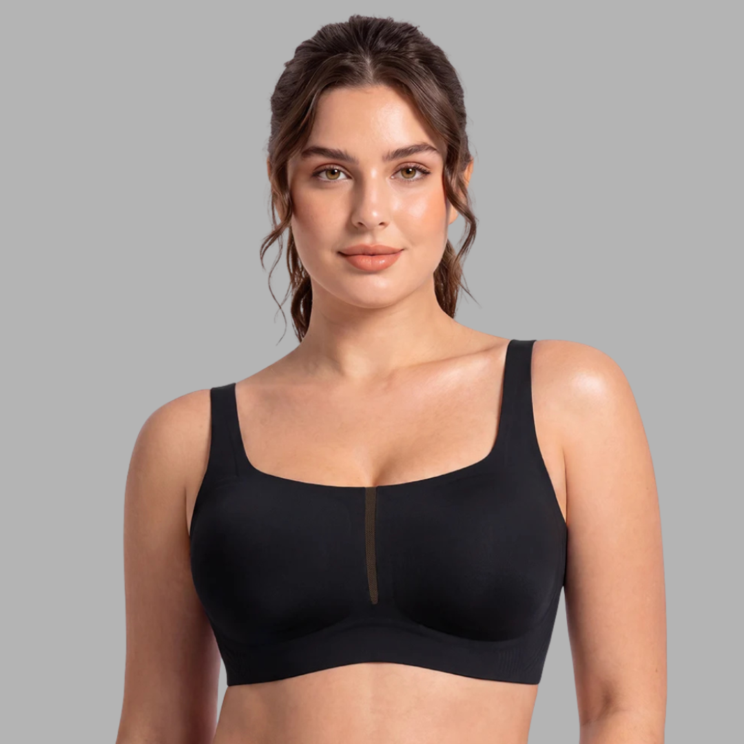 Square-Neck Seamless Support Bra