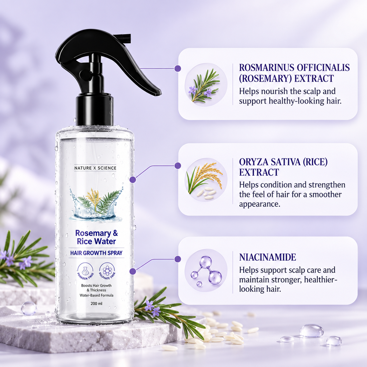 Rosemary & Rice Water Scalp & Hair Spray