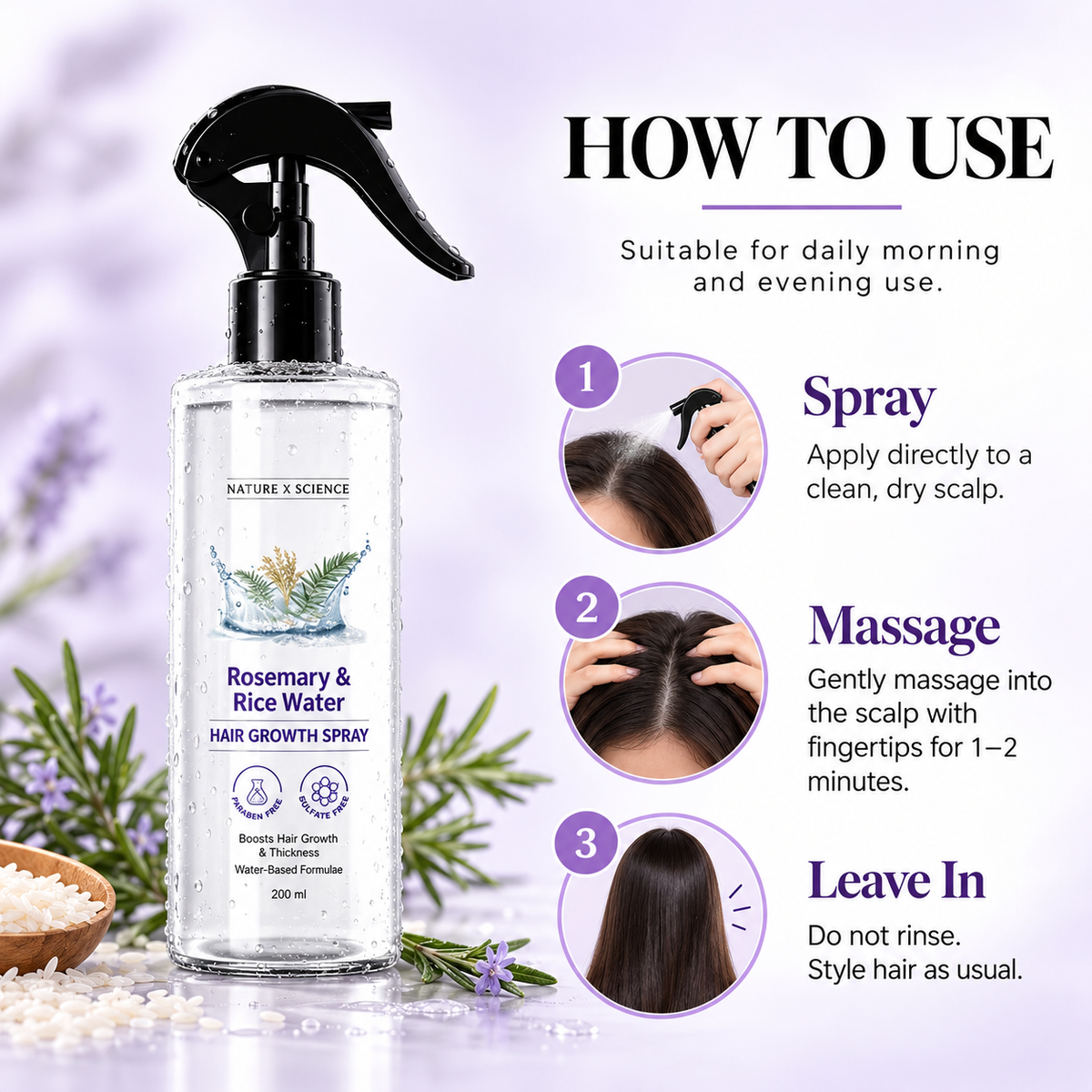 Rosemary & Rice Water Scalp & Hair Spray