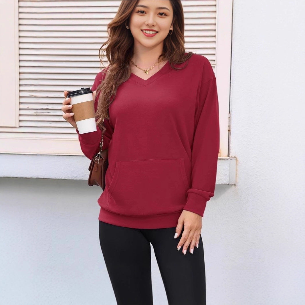 Cozy V Neck Sweatshirt