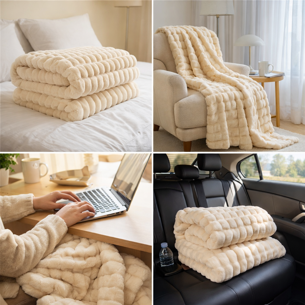 CloudNap Plush Throw Blanket collage
