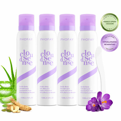 CloudSense Hair Removal Foam Spray — 4 Bottles bundle
