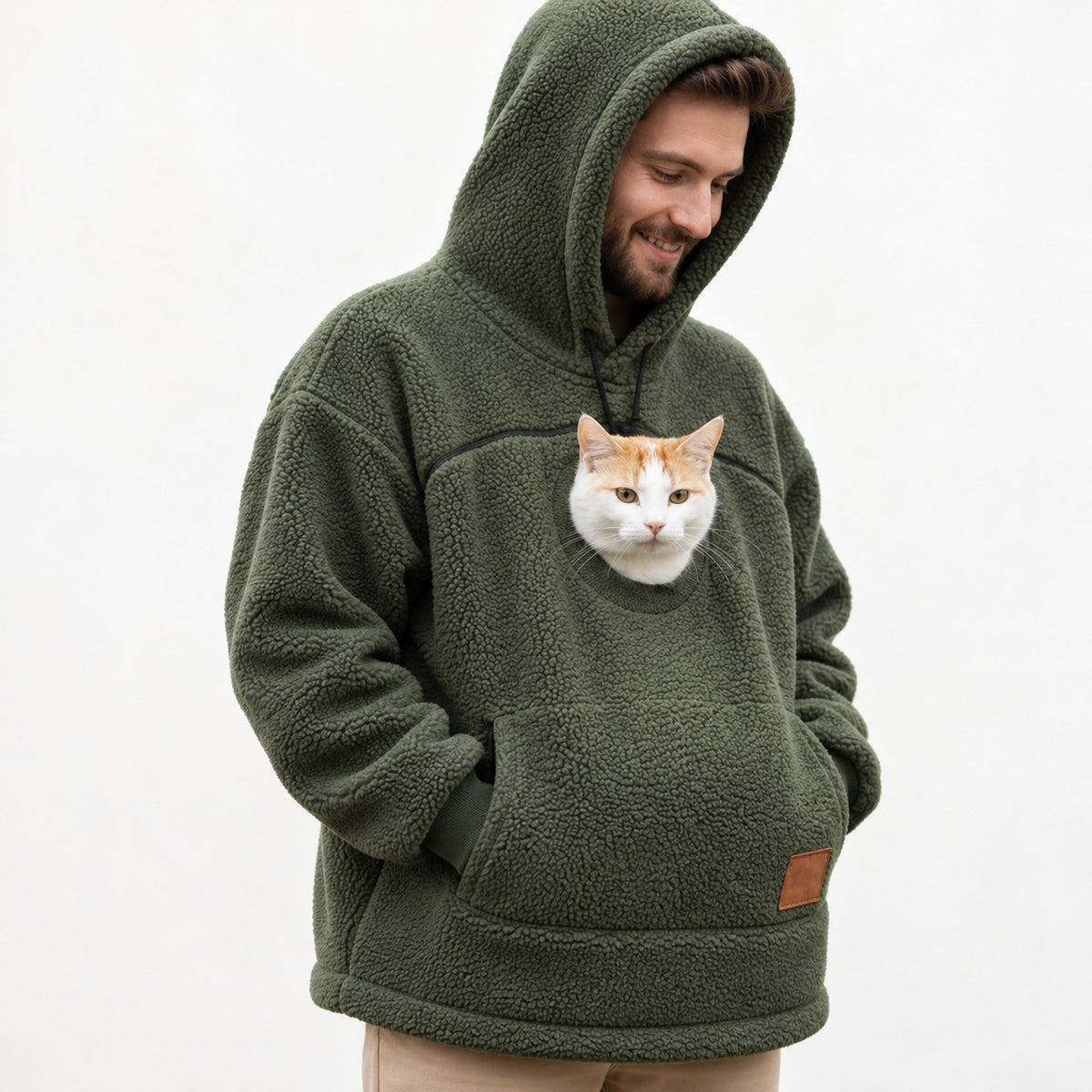 PawPouch Fleece Pet Carrier Hoodie detail