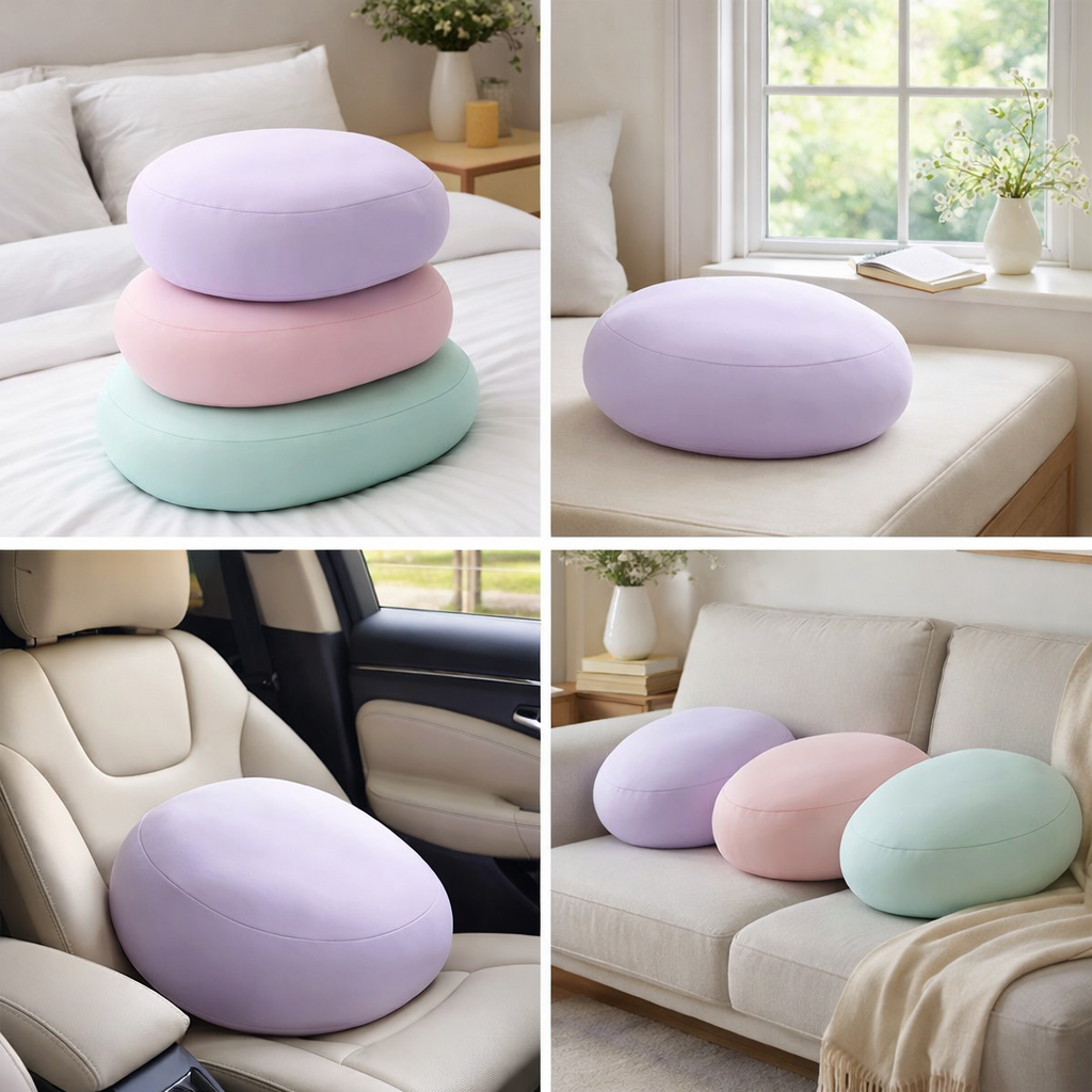 PuffCloud Ice-Silk Ball Pillow collage