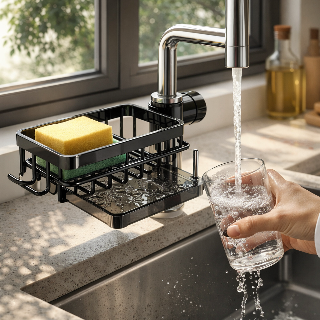 SinkMate No-Drill Faucet Caddy lifestyle